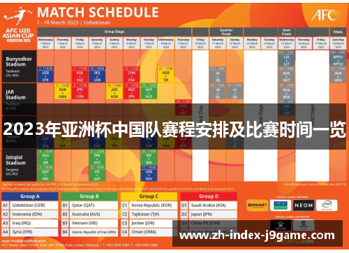 2023年亚洲杯中国队赛程安排及比赛时间一览 2023年亚洲杯中国队赛程安排及比赛时间一览